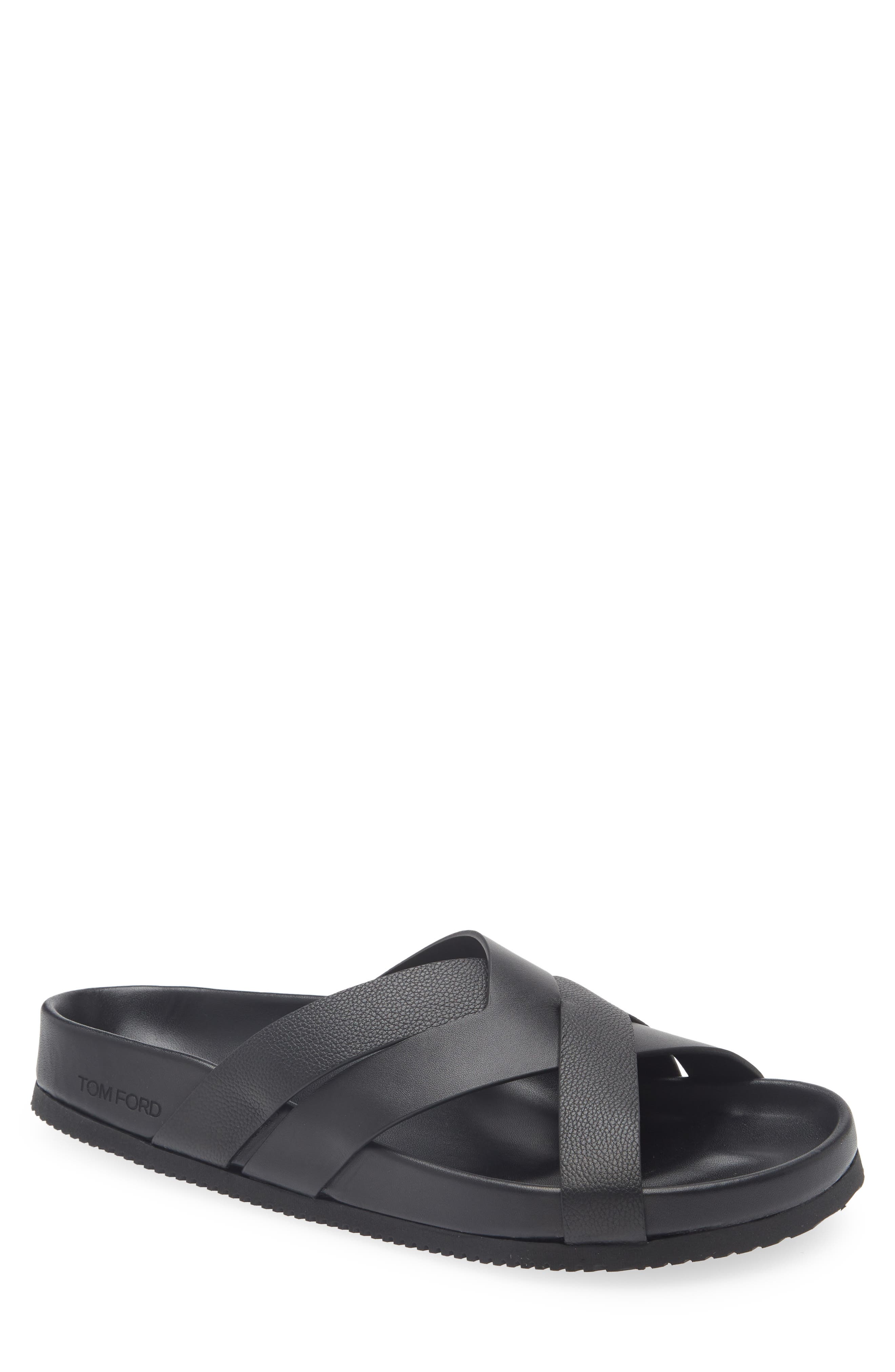 TOM FORD Slide Sandal, Main, color, Black