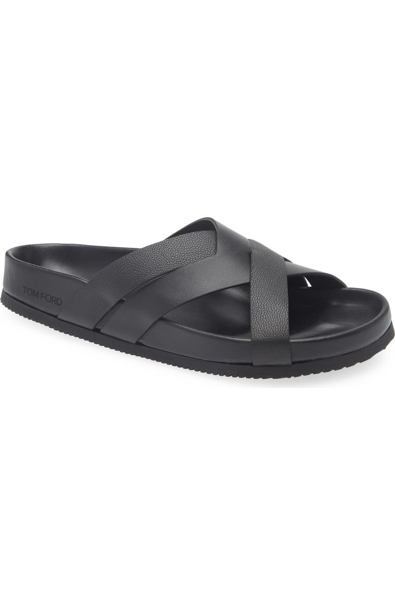 TOM FORD Slide Sandal, Main, color, Black