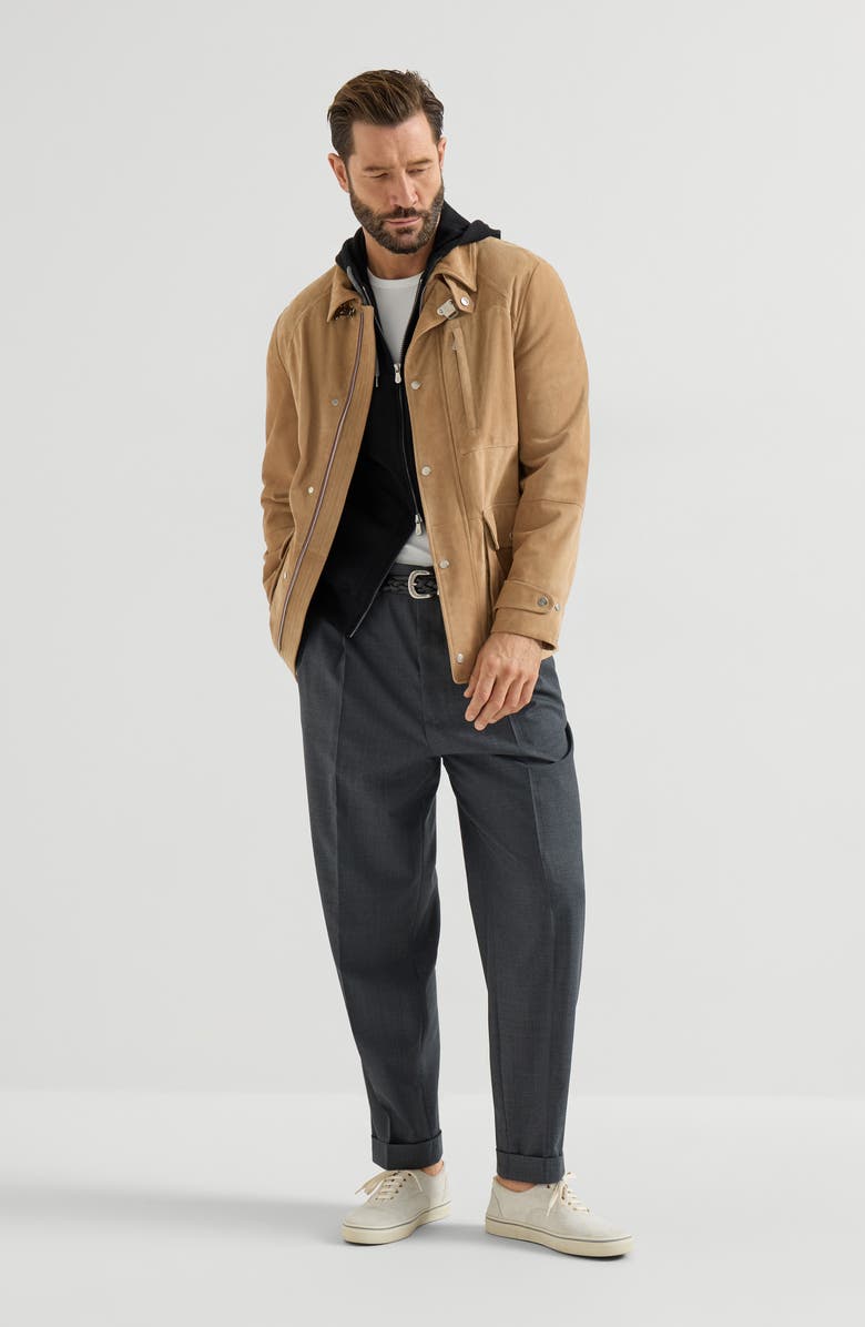 Brunello Cucinelli Cashmere sweatshirt-style cardigan, Alternate, color, Black