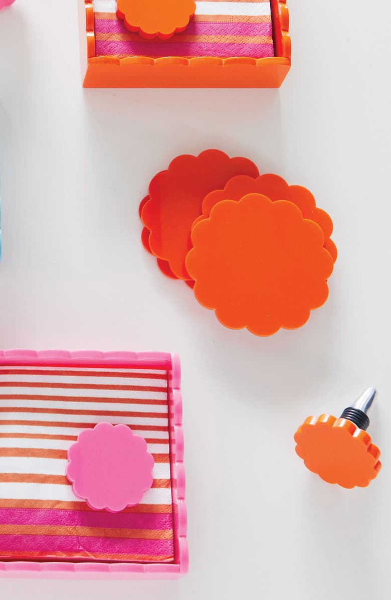 Mariposa Scallop Bottle Stopper, Alternate, color, Orange