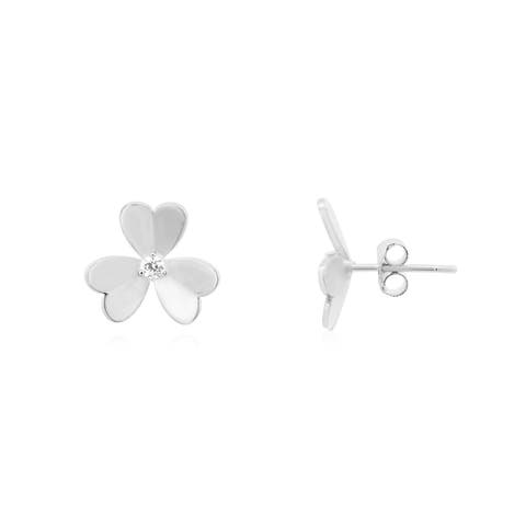 Clover Petal CZ Stud Earrings