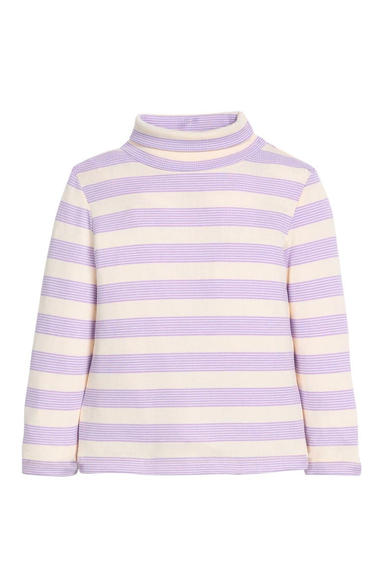 BISBY Kids' Striped Turtleneck, Main, color, Lavender Multi Stripe