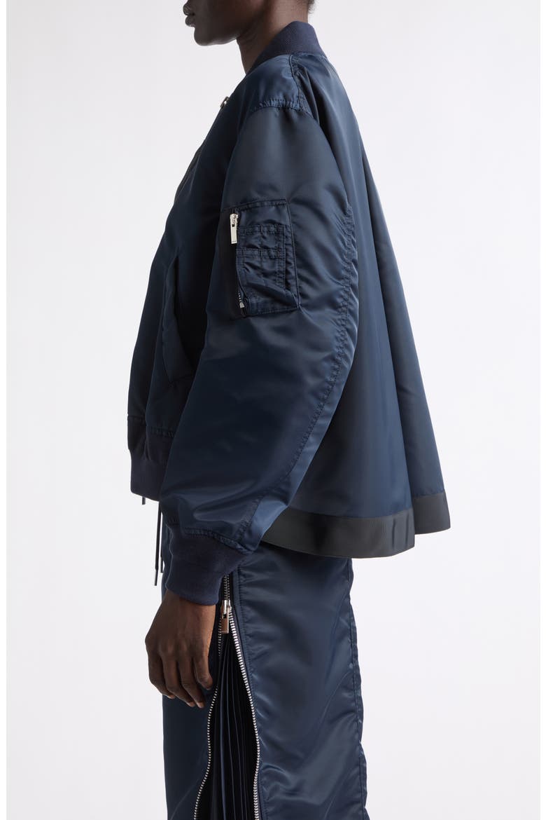 Nylon Twill Bomber Jacket, Alternate, color, NAVY