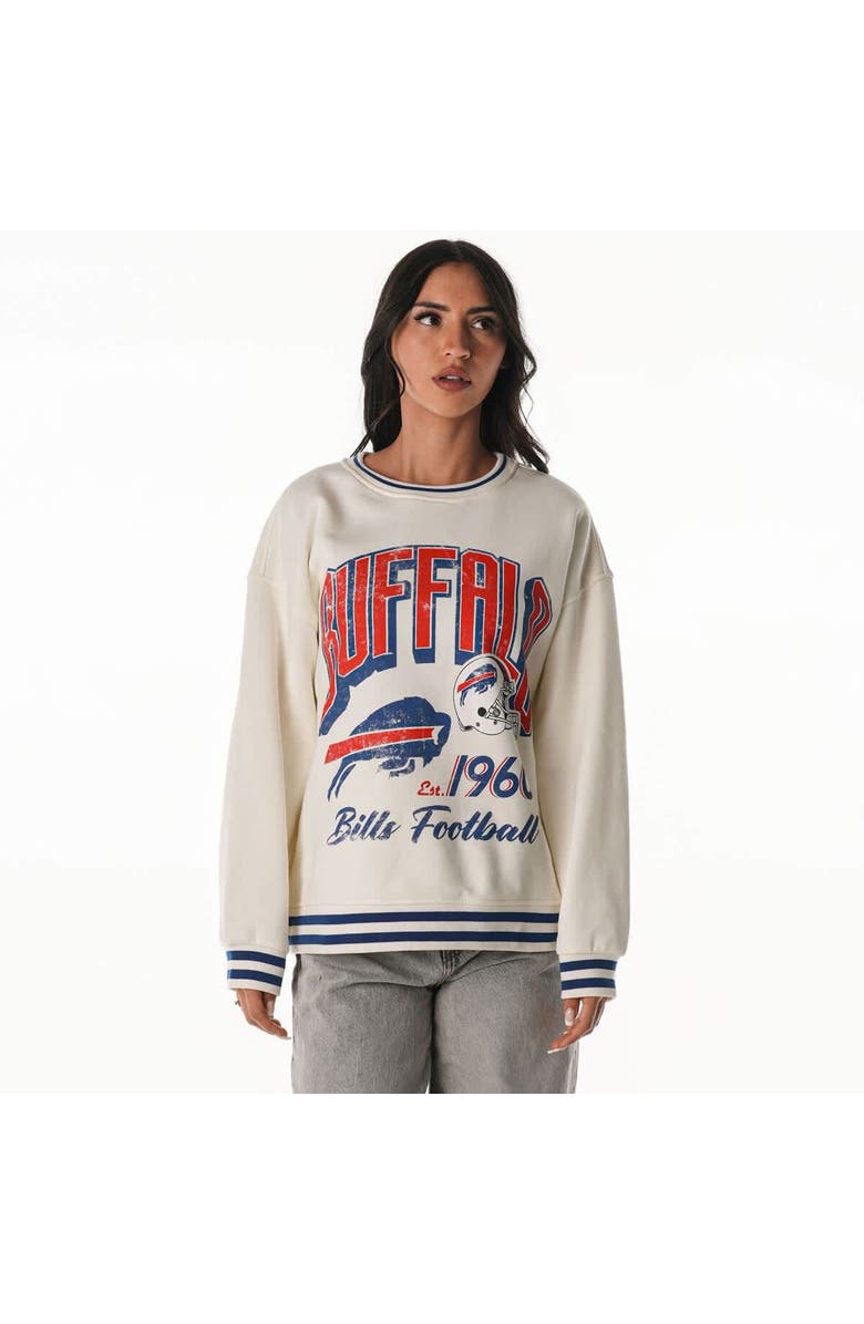 THE WILD COLLECTIVE Women's The Wild Collective Cream Buffalo Bills Oversized Vintage French Terry Sweatshirt, Main, color, Cream