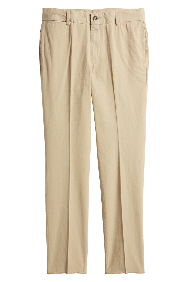 Trim Fit Cotton Poplin Dress Pants, Alternate, color, KHAKI