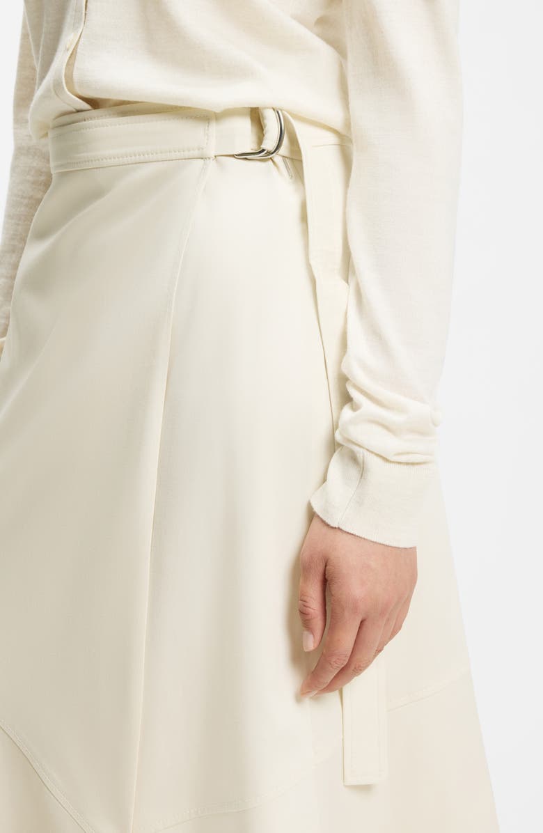 BOSS Vuleran Belted Stretch Cotton Midi Skirt, Alternate, color, Light Pumice