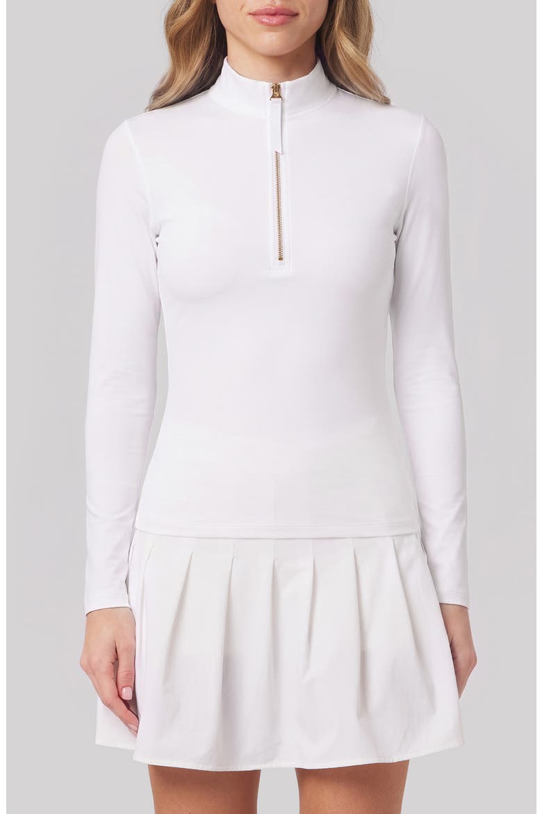 Summer Quarter Zip Performance Top, Main, color, WHITE