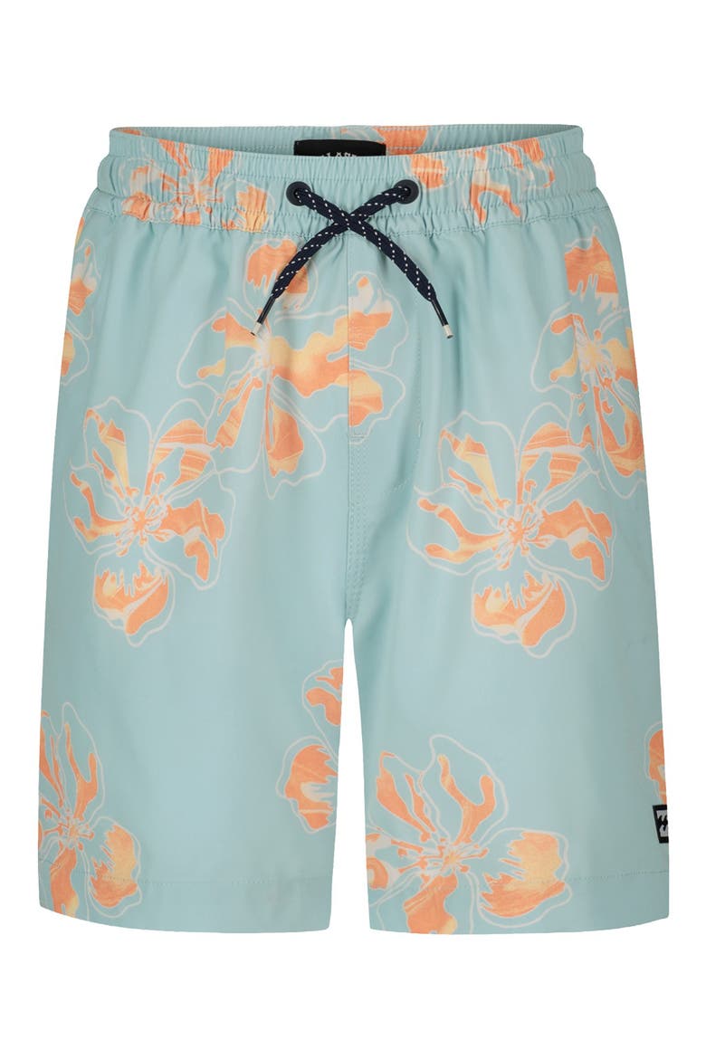 Kids' Sundays Layback Water Repellent Swim Trunks, Main, color, DUSTY BLUE