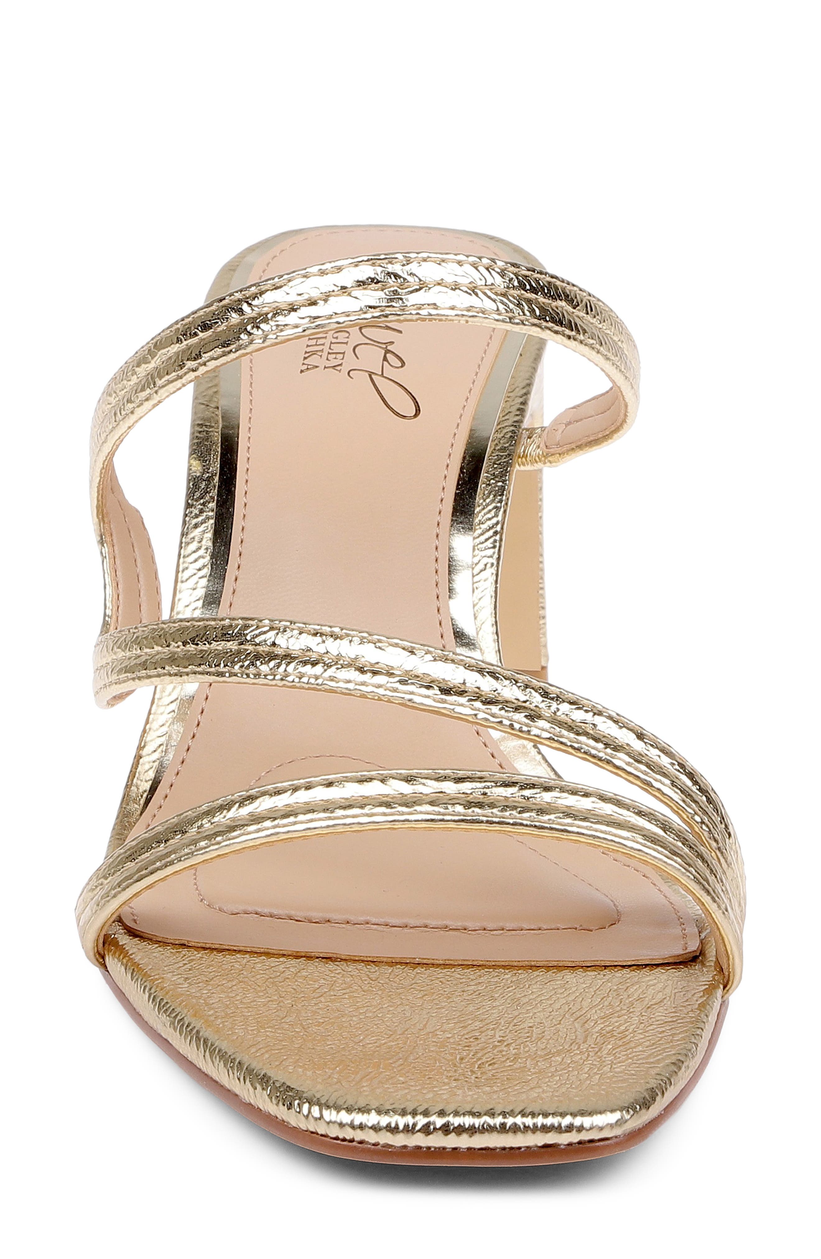 Zazie Block Heel Sandal, Alternate, color, GOLD PATENT