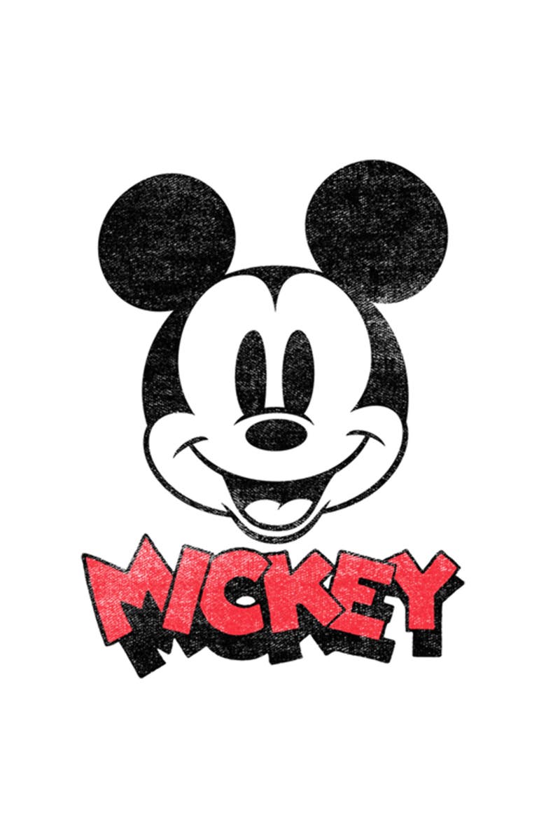Mickey & Friends Women's Mickey & Friends Mickey Mouse Retro Headshot  Graphic T-Shirt, Alternate, color, White
