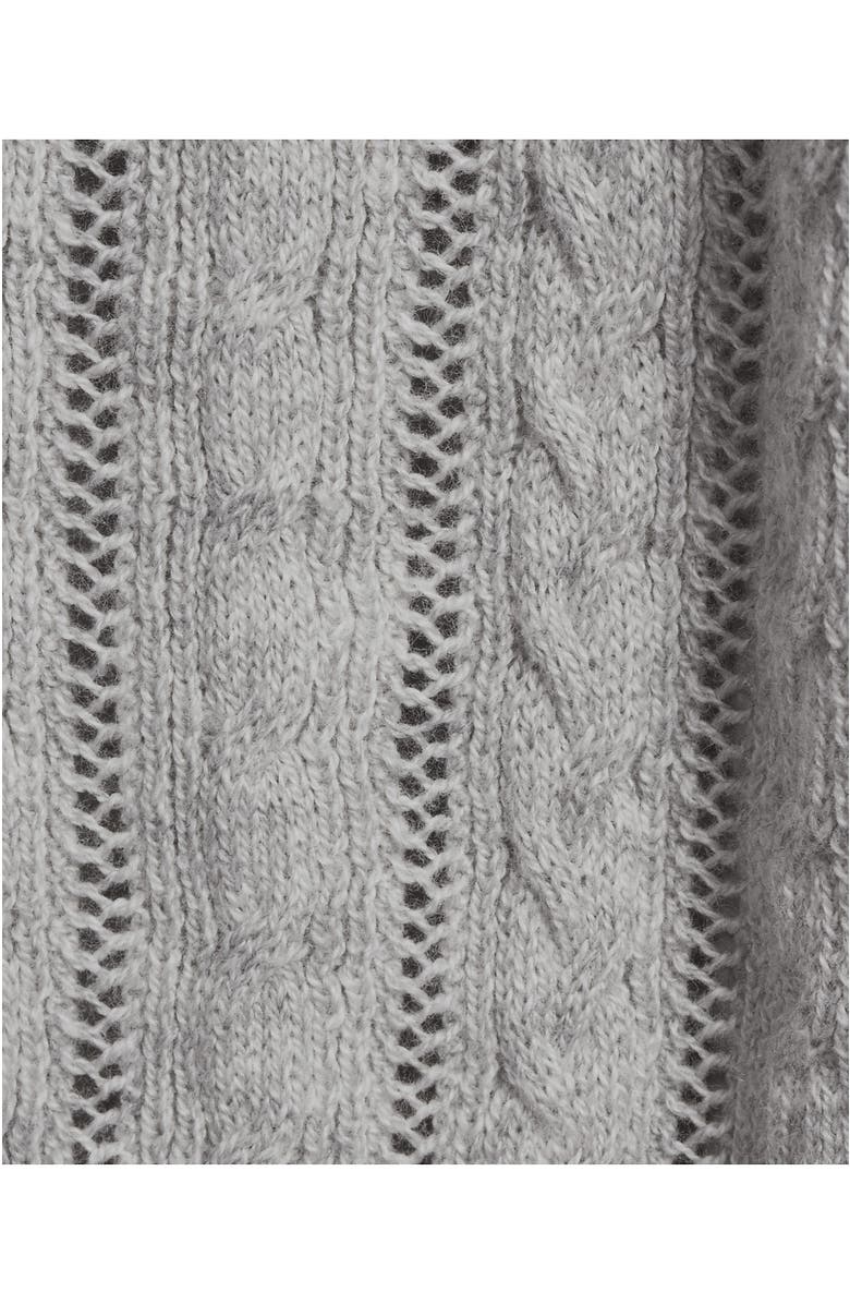 Lands' End Cotton Pointelle Modern Cardigan Sweater, Alternate, color, Gray Heather