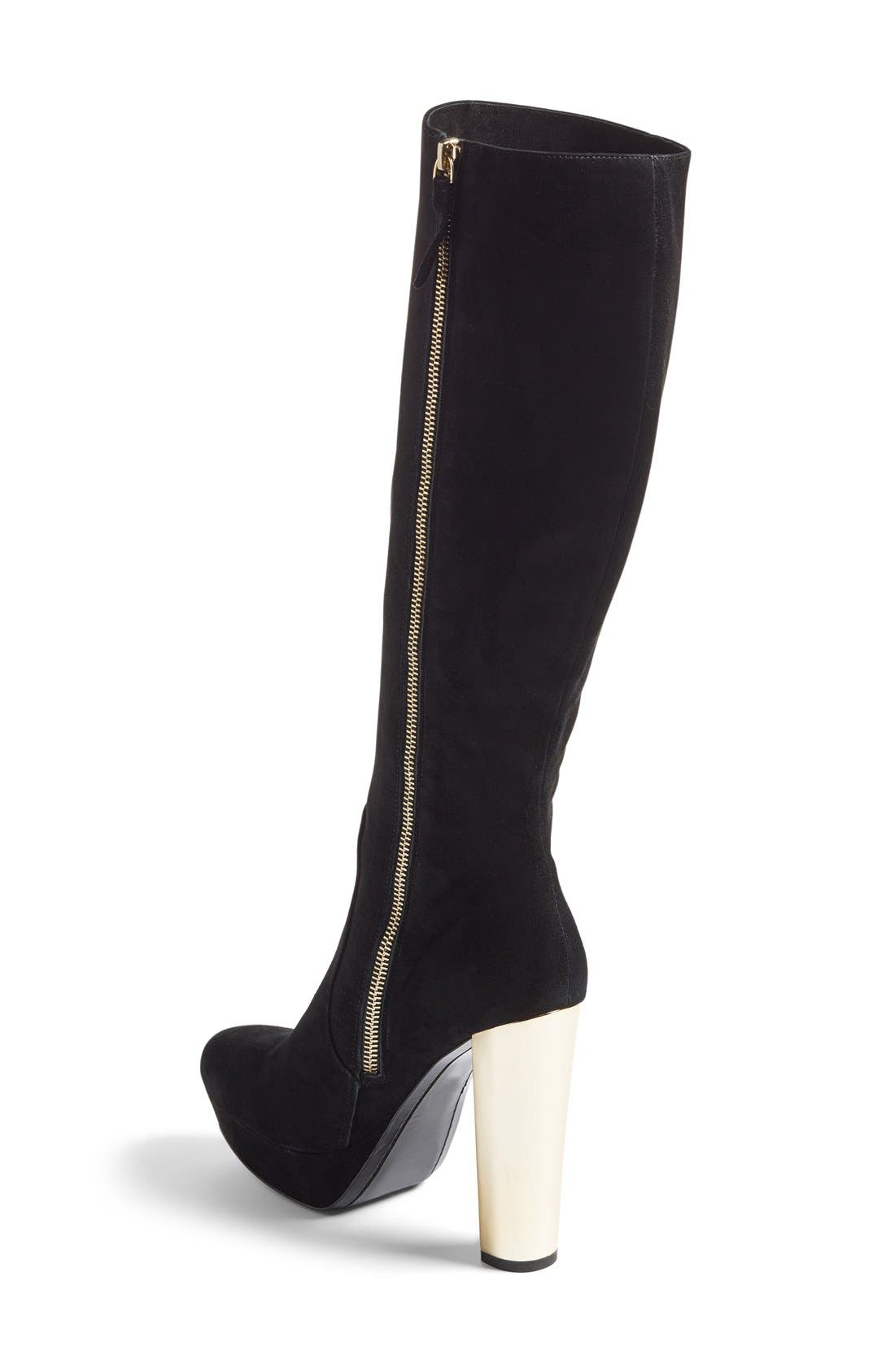 Alice + Olivia 'Hayes' Round Toe Platform Boot, Alternate, color, 