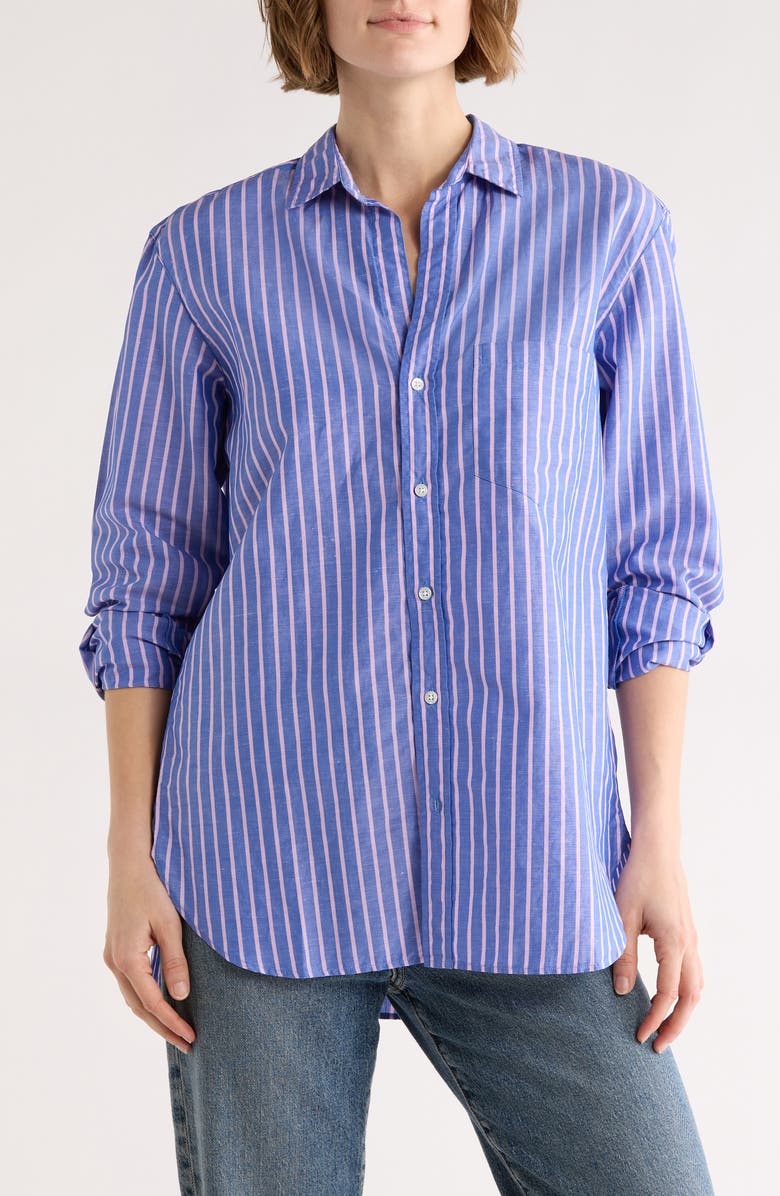 Frank & Eileen Relaxed Fit Cotton Button-Up Shirt, Main, color, Bright Blue Pink Stripe