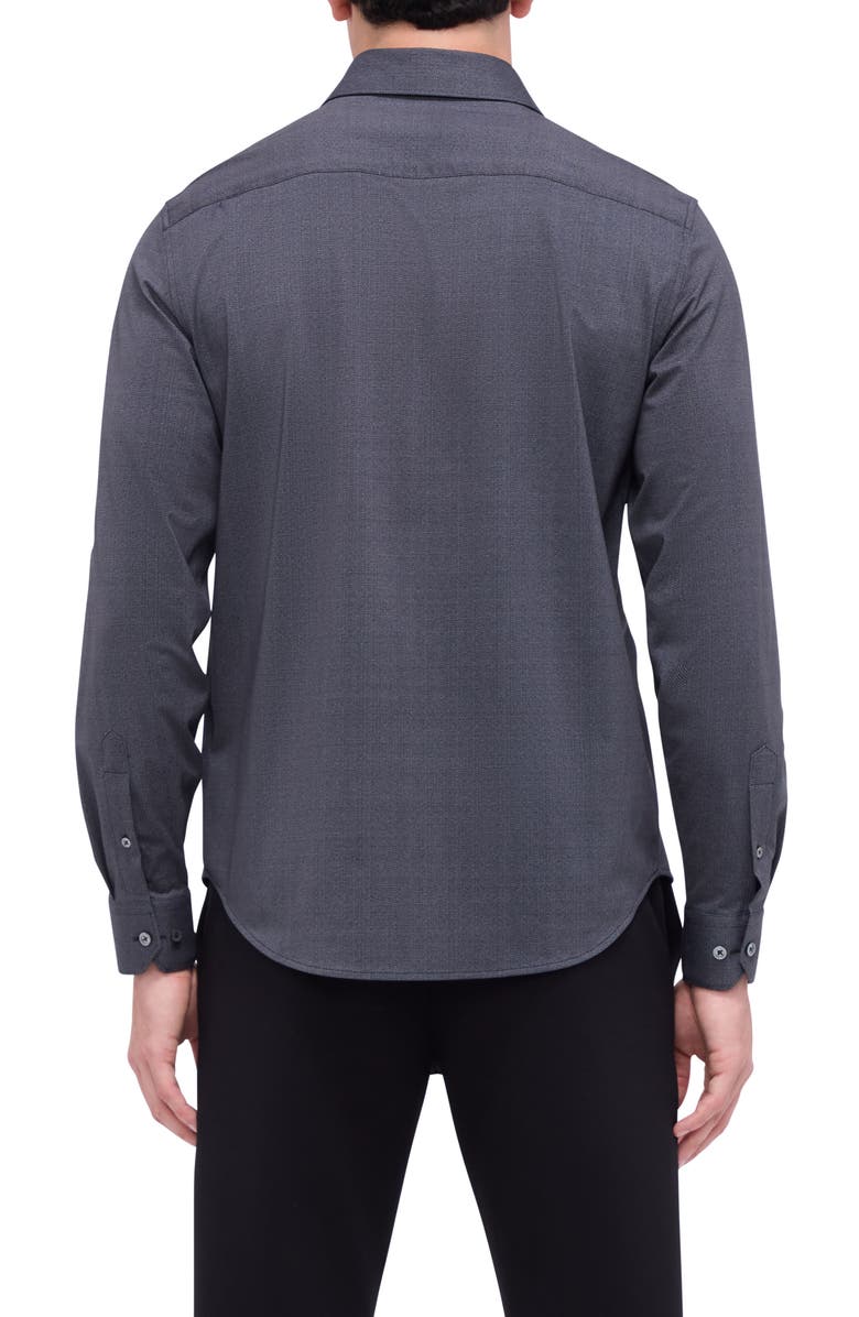 Bugatchi Jimmy OoohCotton<sup>®</sup> Herringbone Button-Up Shirt, Alternate, color,