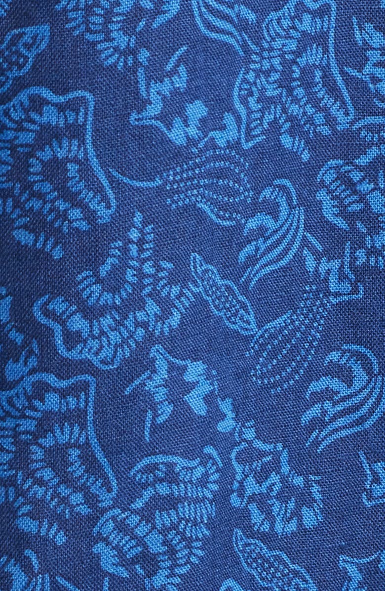 Schott NYC Floral Linen Button-Up Shirt, Alternate, color, Dark Blue