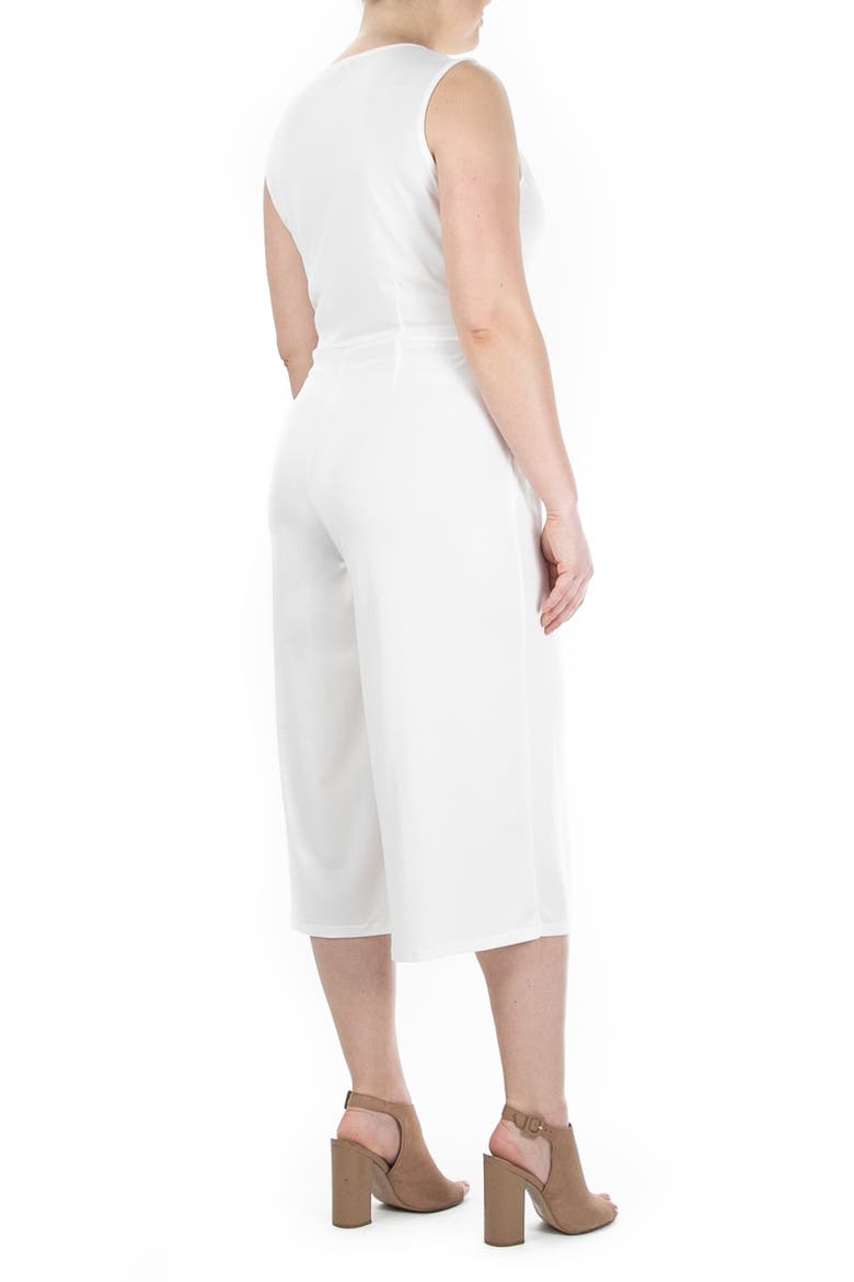 Surplice Wrap Crop Jumpsuit, Alternate, color, IVORY