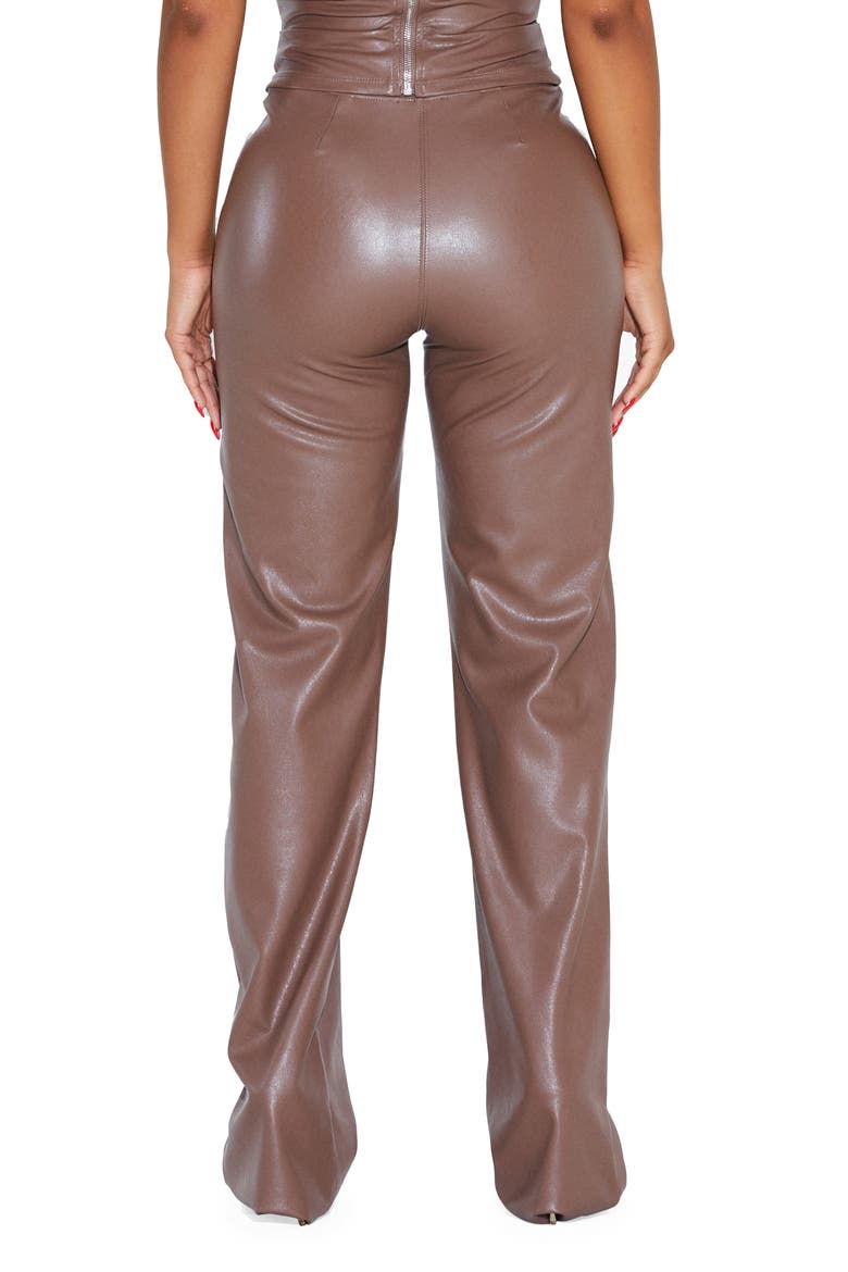 Zip It Faux Leather Pants, Alternate, color, TAUPE