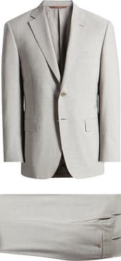 Canali Siena Regular Fit Light Grey Mélange Wool Suit