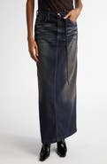Acne Studios Talia Darkside Belted Denim Maxi Skirt