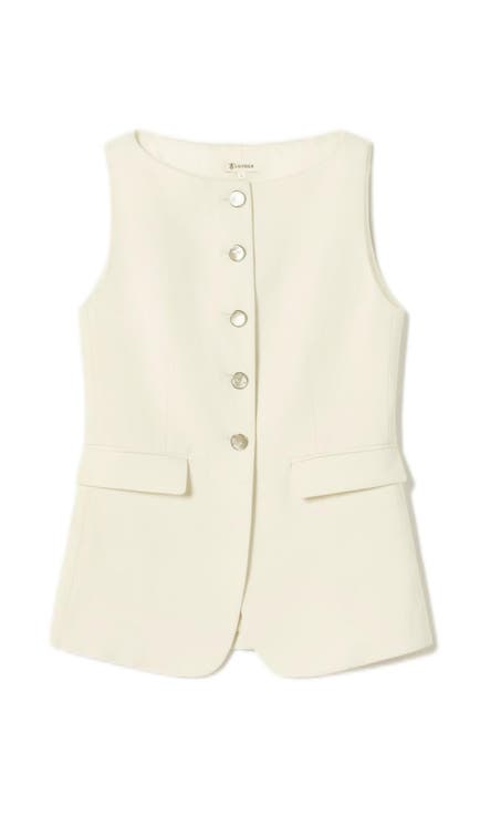 Sleeveless Button Up Silk Vest