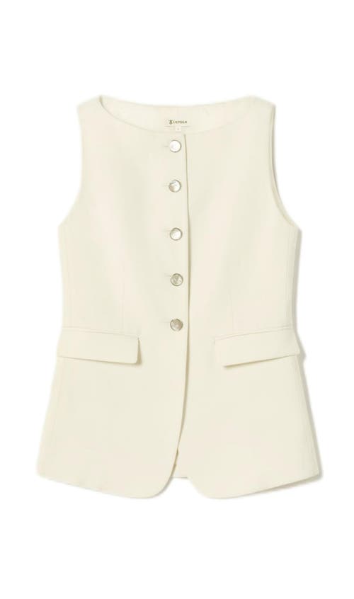 Lilysilk Sleeveless Button Up Silk Vest In White