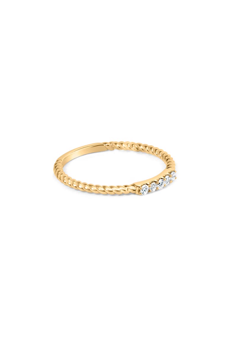 10K Yellow Gold 1/10 Cttw Diamond 5 Stone Braided Shank Band Ring, Alternate, color, Yellow Gold