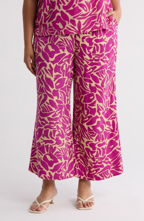 Pull-On Crop Palazzo Pants (Plus)
