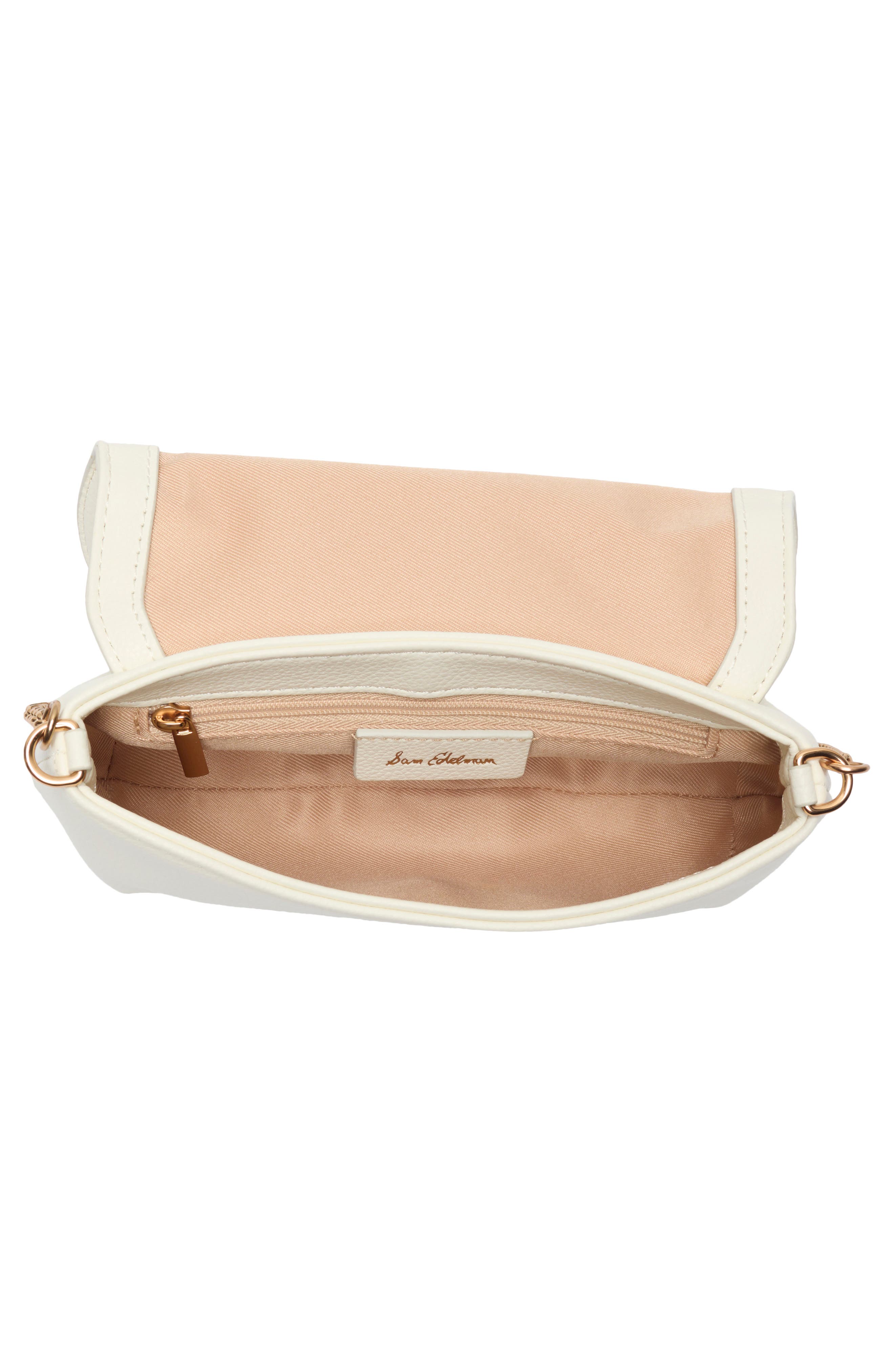 Sam Edelman Jasmine Small Flap Shoulder Bag, Alternate, color, Milky White