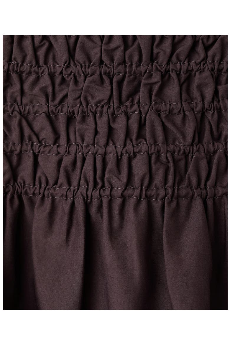 Shirred Waist Midi Skirt, Alternate, color, CHOCOLATE