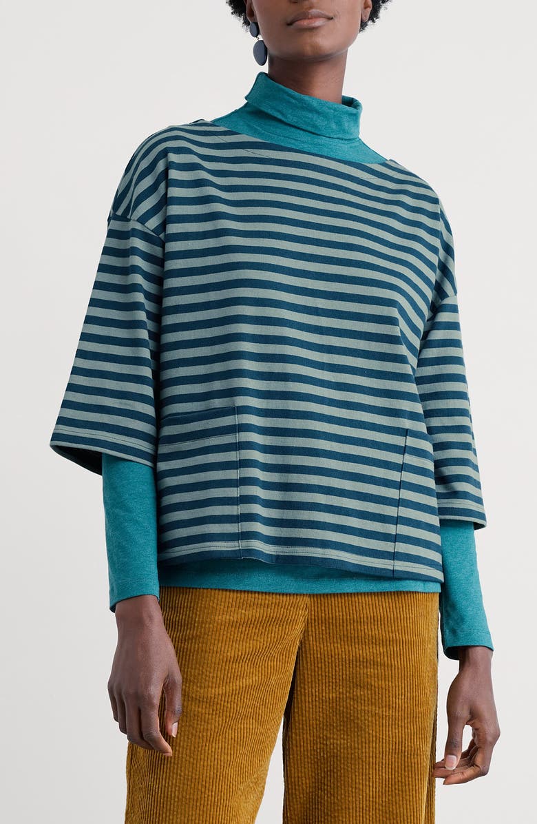 Seasalt Cornwall Buryan Stripe Organic Cotton T-Shirt, Main, color, Mini Cornish Lichen