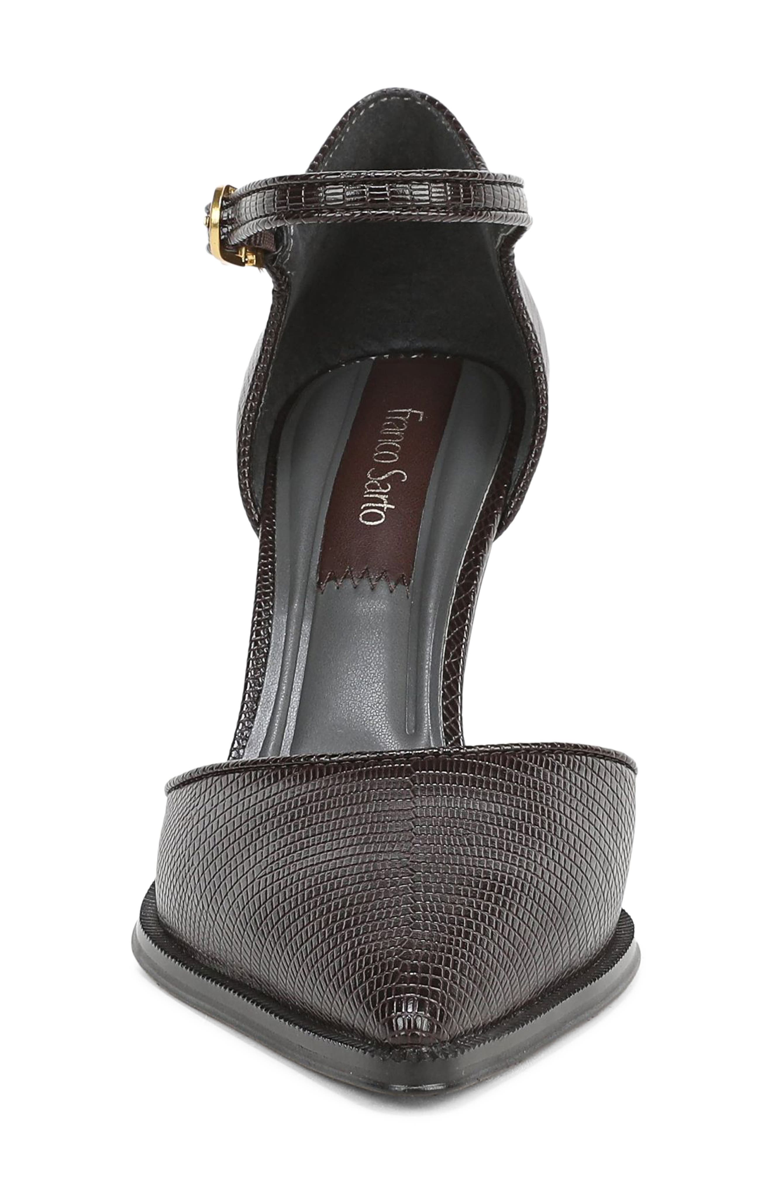 Alexa Ankle Strap Pointed Toe Pump, Alternate, color, BROWN