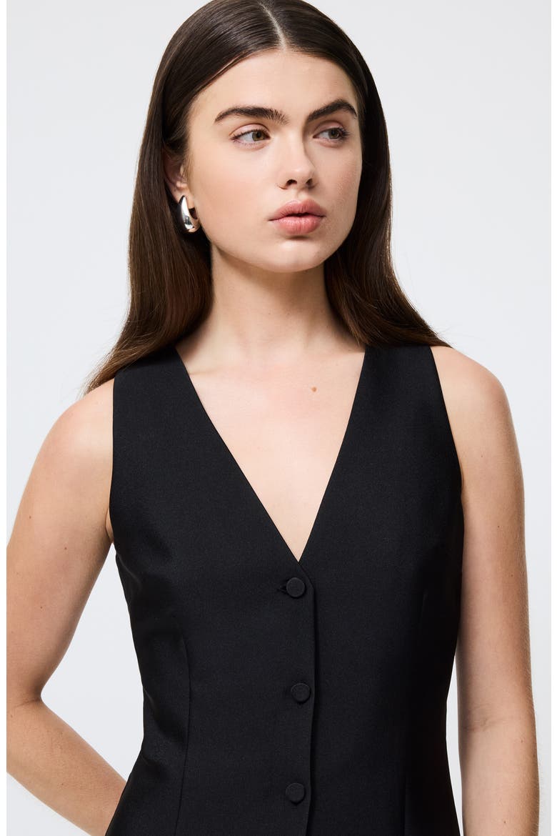 Taffeta Sleeveless Minidress, Alternate, color, BLACK