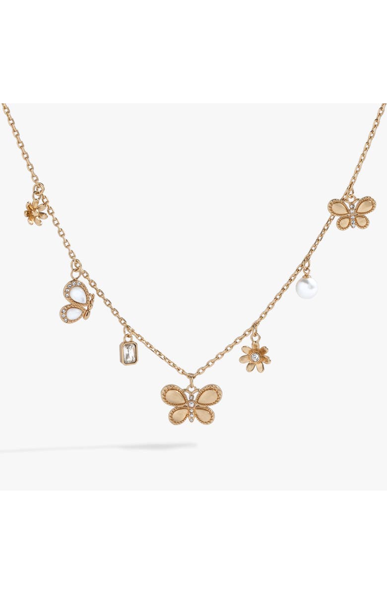 Alex and Ani Puffy Butterfly Charm Necklace, Main, color, 