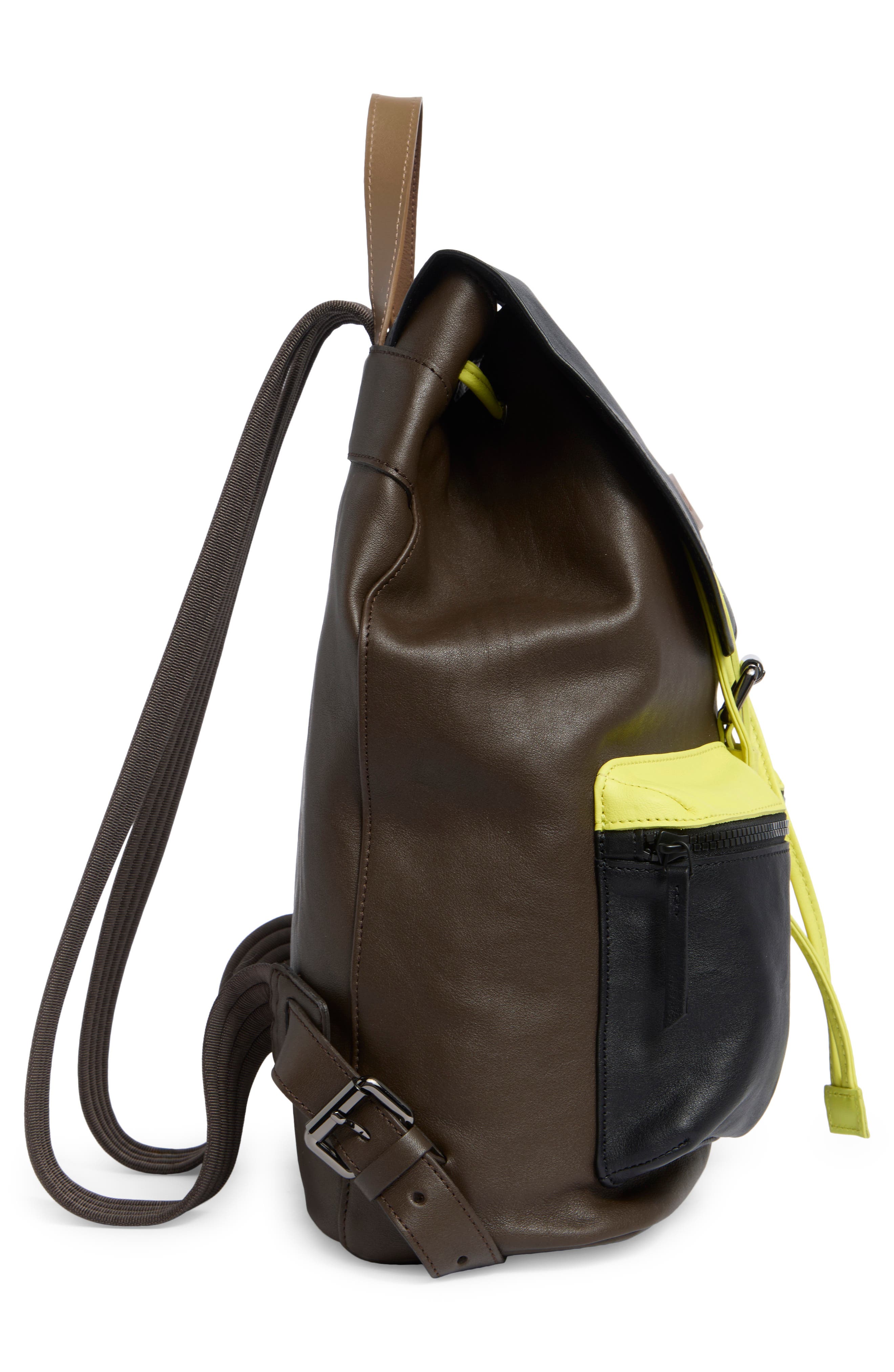 Longchamp Medium 3D Colorblock Leather Backpack, Alternate, color, Terra