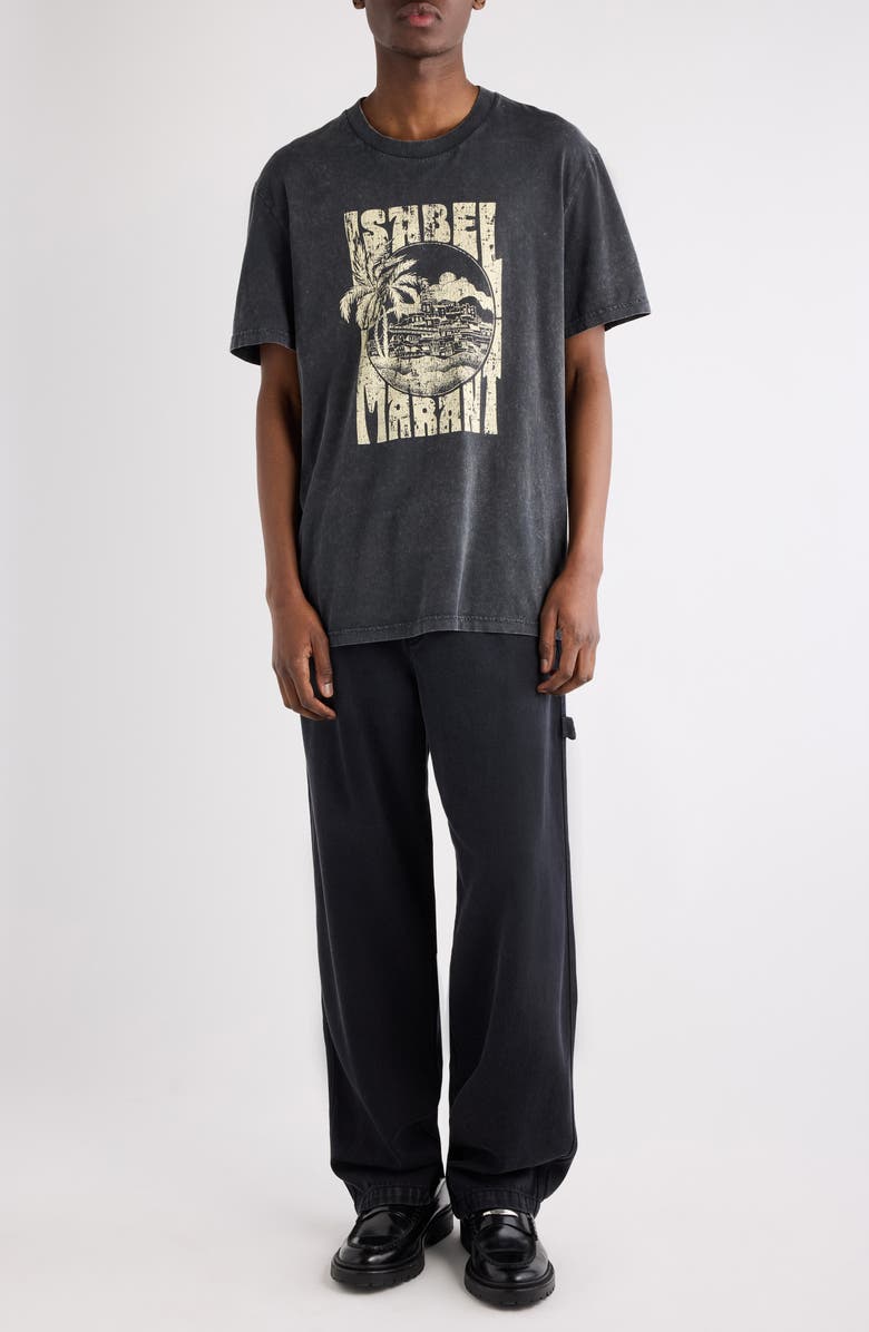 Isabel Marant Honore Graphic T-Shirt, Alternate, color, Faded Black