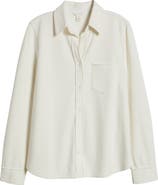 Caslon® French Terry Button-Up Shirt