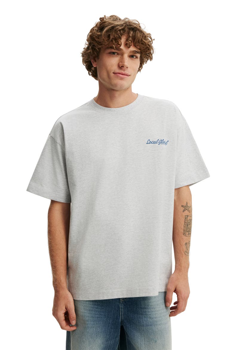 Box Fit Text T-Shirt, Main, color, Grey Marle  Local Global