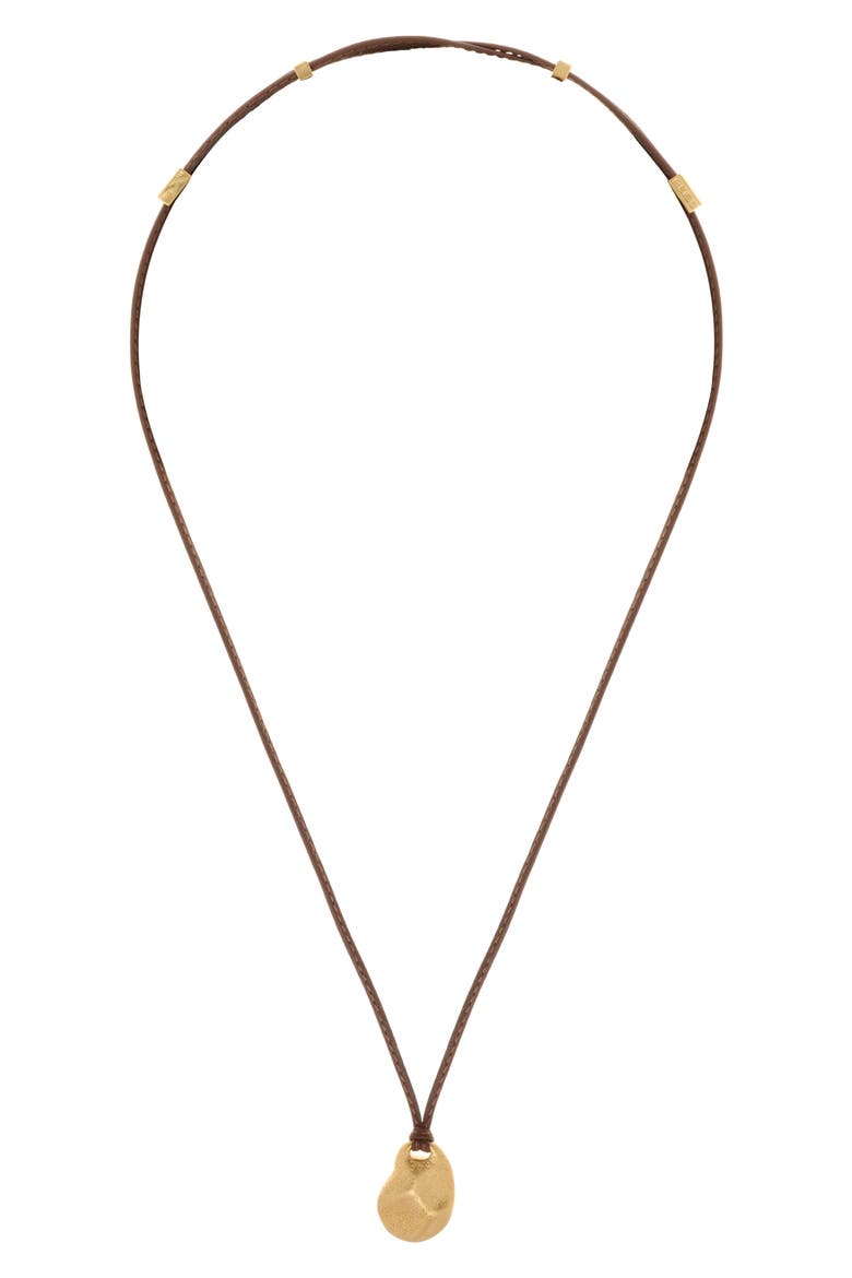 Leather Cord Pendant Necklace, Alternate, color, GOLD TONE / TAN