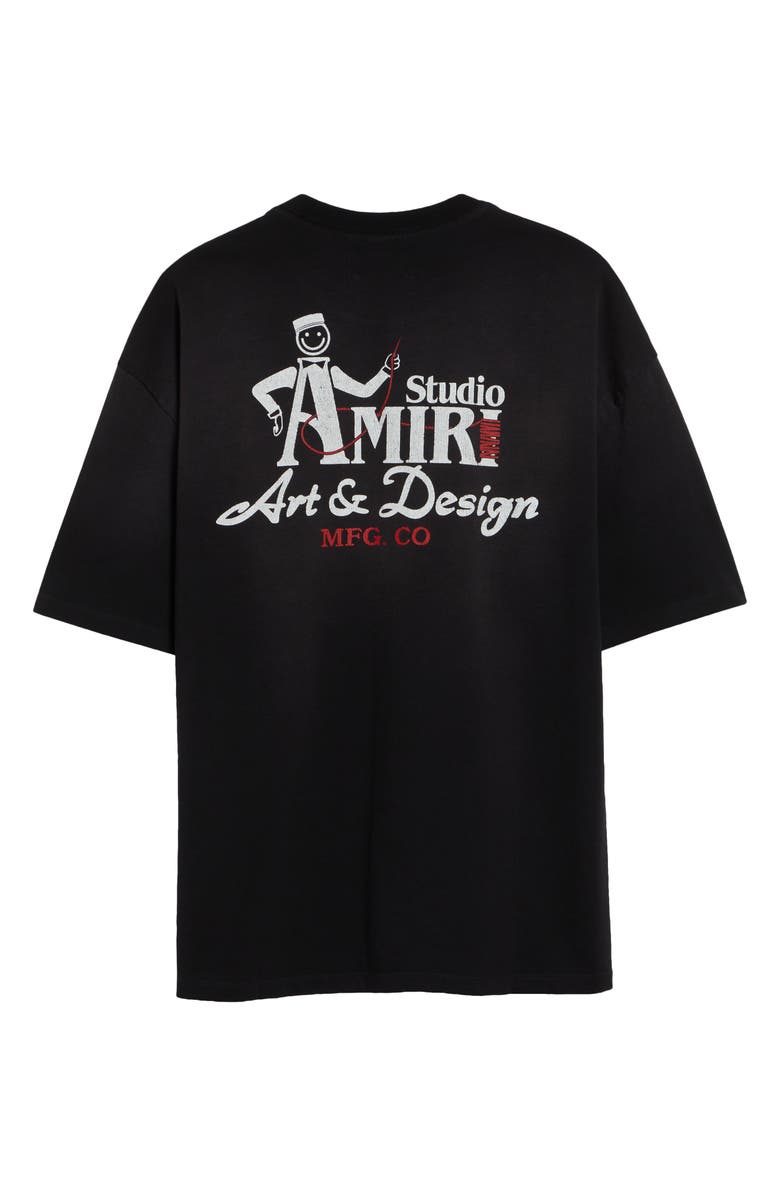 AMIRI Oversize Studio Embroidered Skate T-Shirt, Alternate, color, Black