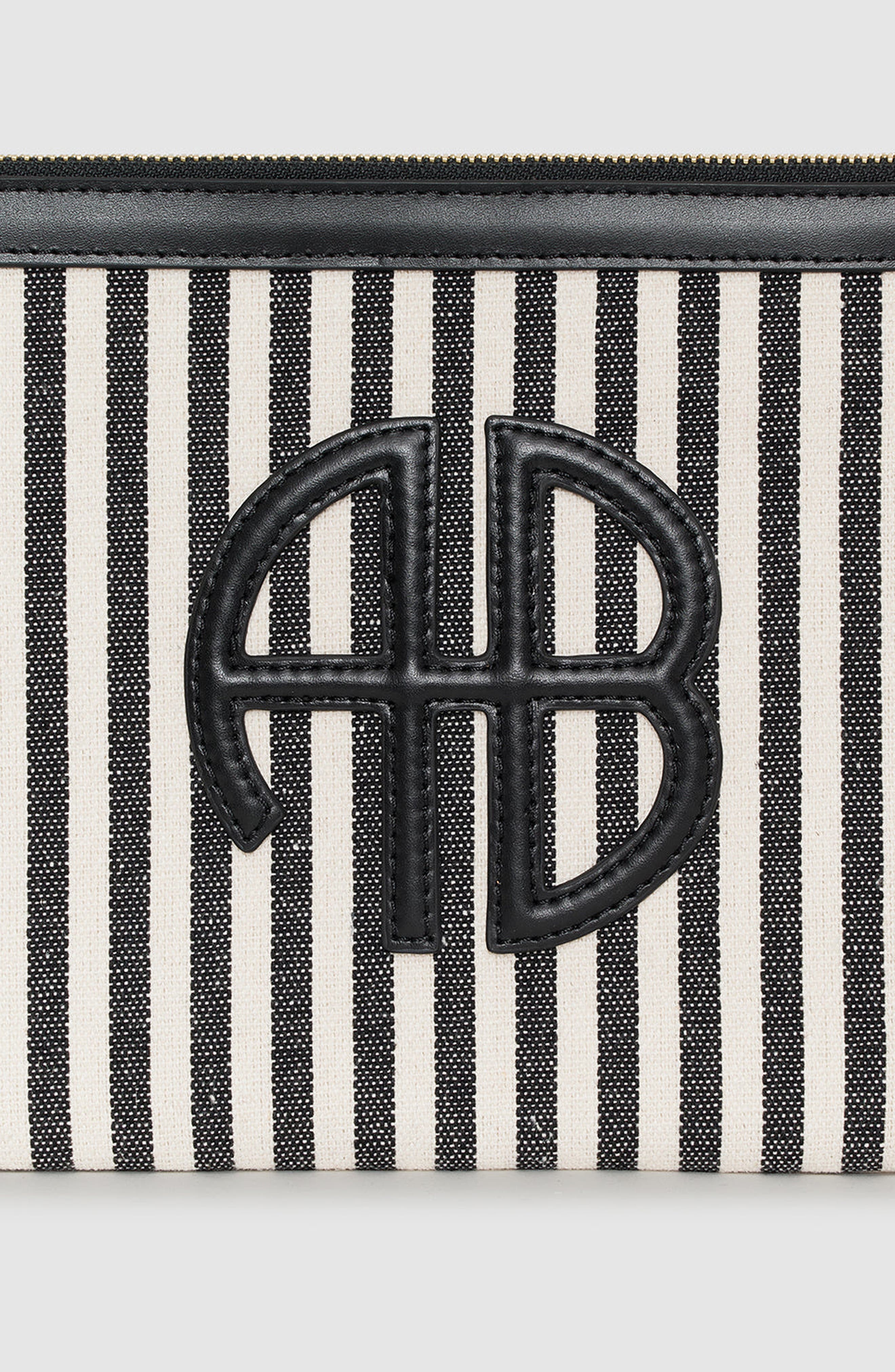 Lili Pouch, Alternate, color, White And Black Stripe