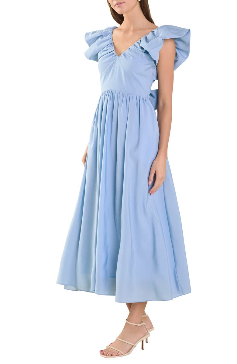 Endless Rose Tie Back Maxi Dress, Alternate, color, Powder Blue