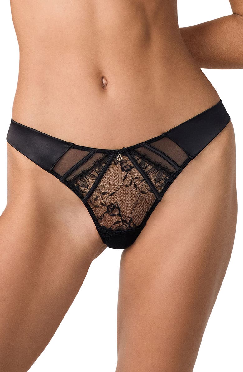 Etam Mascarade Open Gusset Tanga Thong, Alternate, color, 