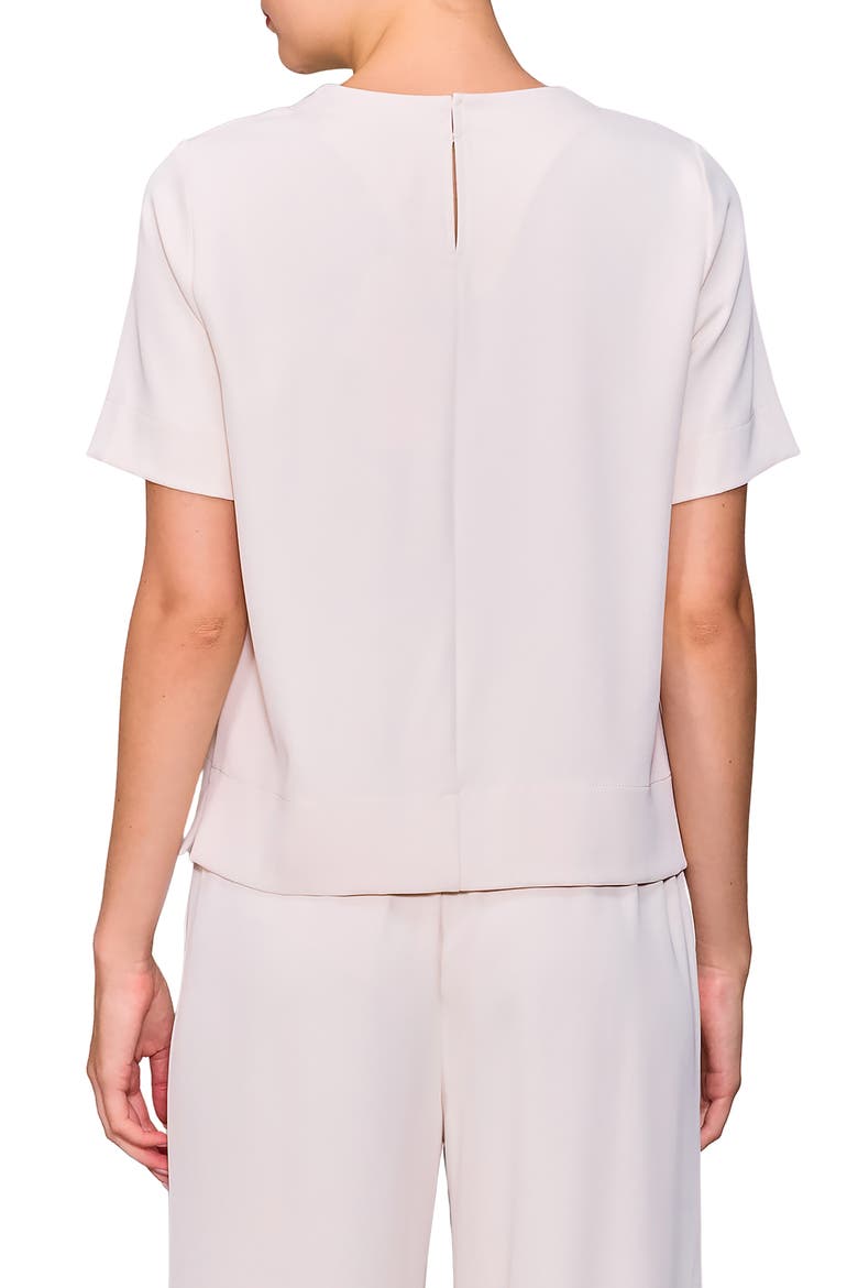 Boxy Stretch Crepe T-Shirt, Alternate, color, BONE