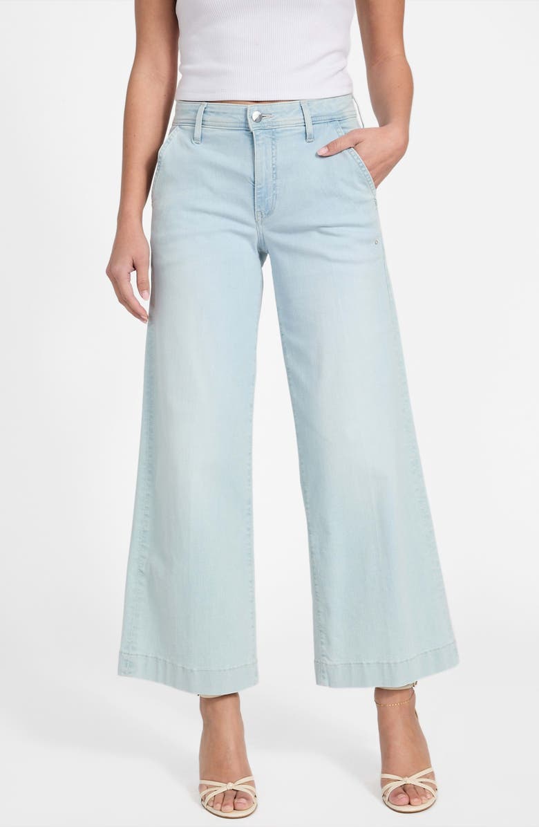 GUESS Zoya Crop Wide Leg Jeans, Main, color, Lagoon Light