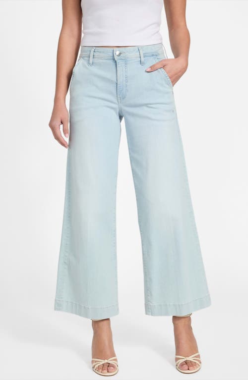 Guess Zoya Crop Wide Leg Jeans In Blue