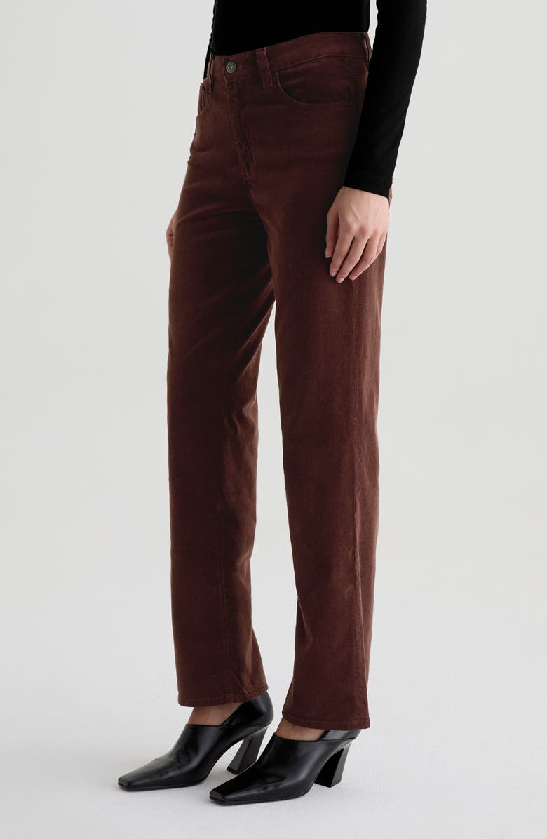 AG Brinley Mid Rise Straight Leg Corduroy Pants, Alternate, color, Coffee Bean