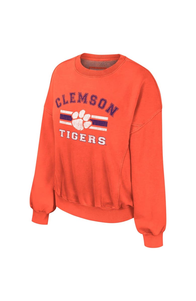 COLOSSEUM Women's Colosseum Orange Clemson Tigers Audrey Washed Pullover Sweatshirt, Alternate, color, 