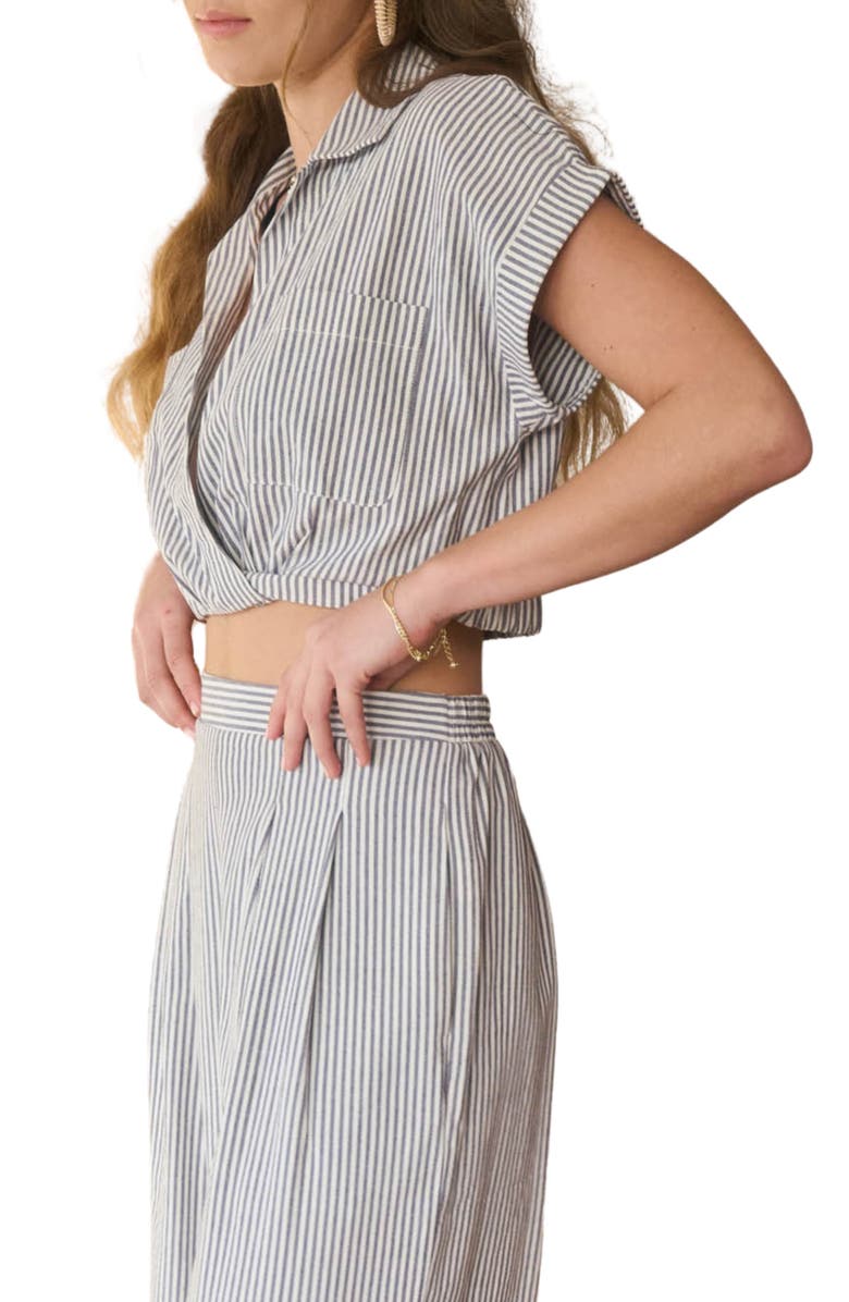 Blu Pepper Cropped Stripe Top, Alternate, color,