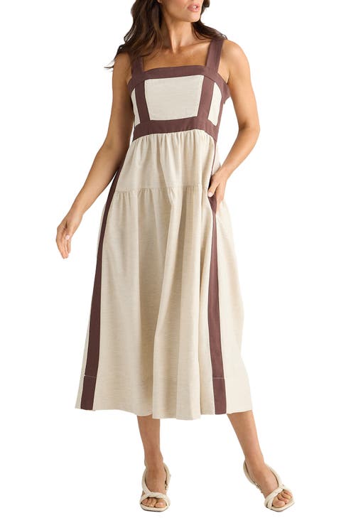 Jolie Contrast Trim Midi Dress