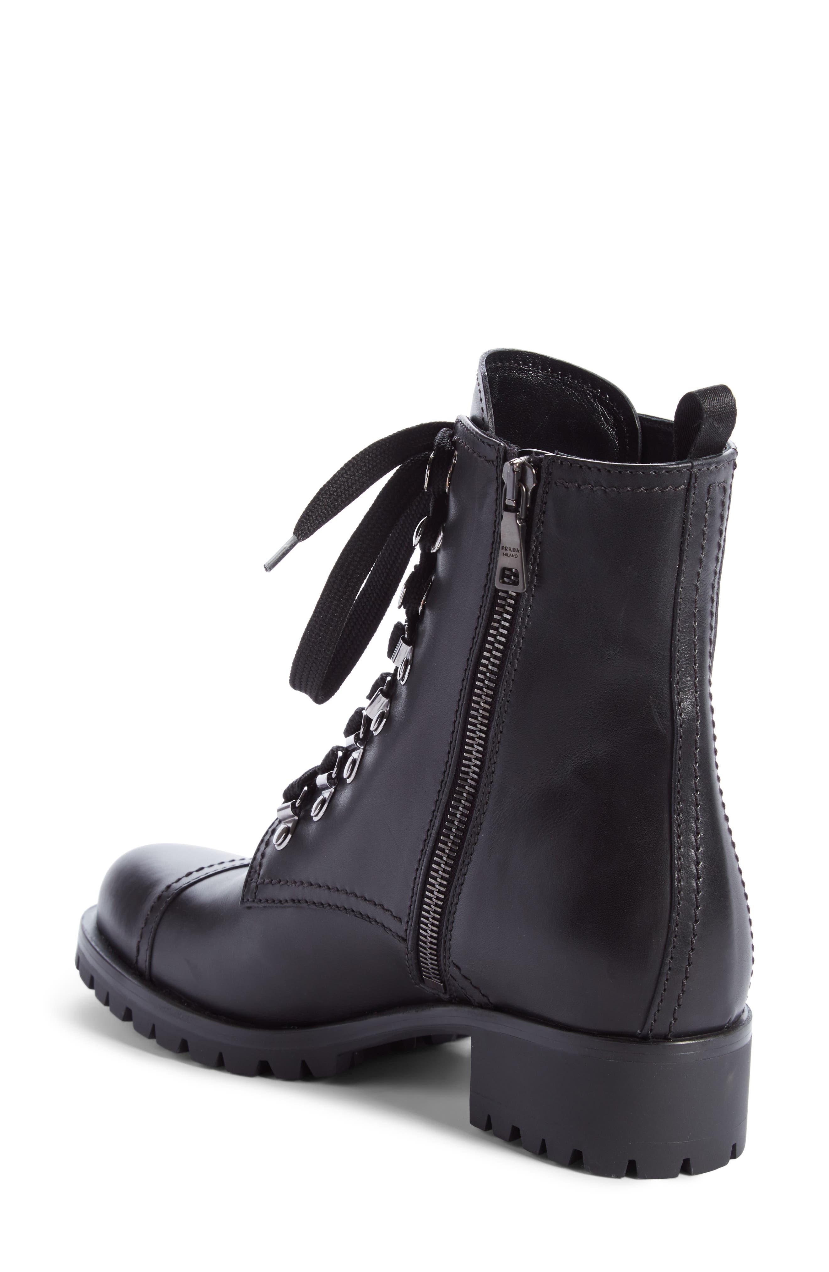 Prada Combat Boot, Alternate, color, 